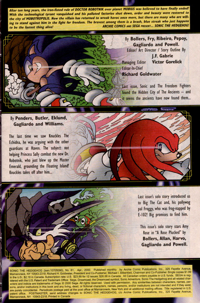 Sonic - Archie Adventure Series April 2000 Page 1
